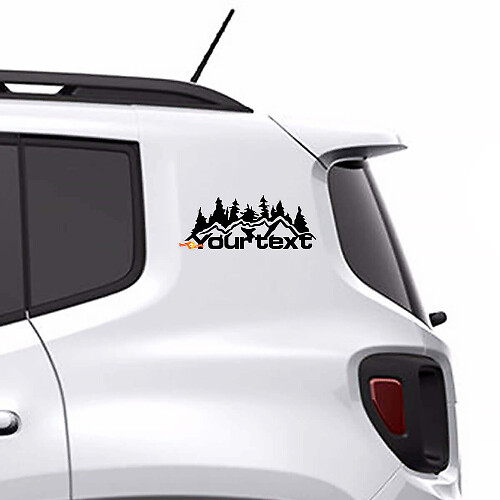 Autocollant vinyle latéral style montagnes personnalisé pour Jeep Renegade