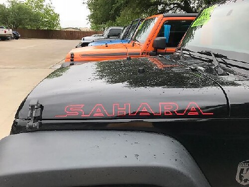 Paire d’autocollants vinyle latéraux pour capot Sahara pour Jeep Wrangler