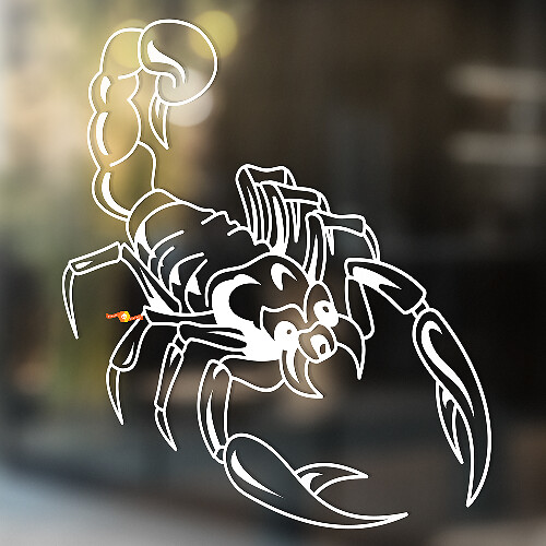 Sticker Autocollant Vinyle Universel Contour Scorpion Queue Relevée
