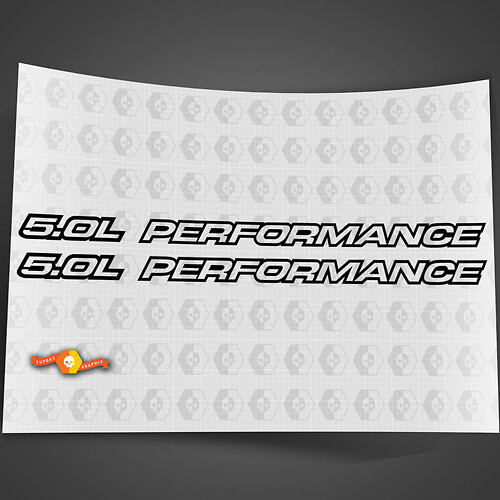 Autocollants de capot en vinyle de la série Performance Outline de 5,0 L pour Chevy 1500 Ford Mustang
