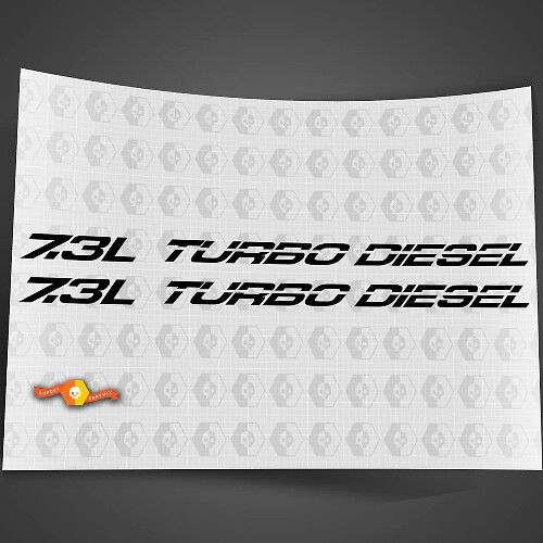 Ensemble d'autocollants vinyle capot Turbo Diesel 7.3L pour Musclecar F-250/350