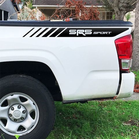 Autocollant Vinyle à Rayures Style Stroboscopique SR5 Sport pour Flanc de Benne Toyota Tacoma