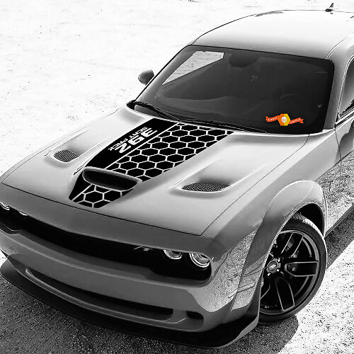 Autocollant en vinyle nid d’abeille pour capot de Dodge Challenger