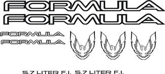 1985-90 Firebird Formula Decal SET 9 pièces