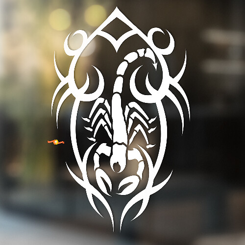 Autocollant Vinyle Universel Scorpion Style Tribal avec Lignes Abstraites