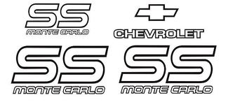 Monte Carlo SS 87 88 Restauration Vinyle Stickers Stickers Kit Chevy Graphic