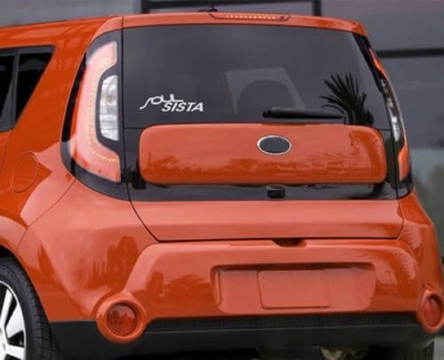 Autocollant en vinyle pour lunette arrière Soul Sista pour Kia Soul
