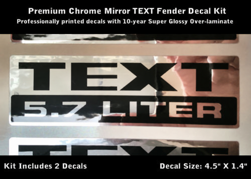 Autocollants en chrome personnalisés Miroir 5,7 litres - Paire 0079