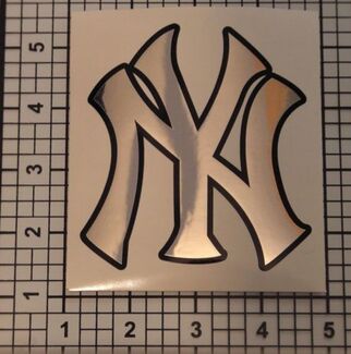 Yankees Decal Baseball Chrome Noir Graphique Sticker