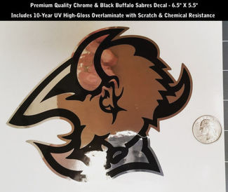Autocollant Buffalo Sabres Chrome & Black Hockey Premium 6.5