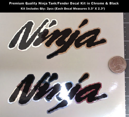 Kit de décalcomanies en vinyle Lettrage Ninja Chrome