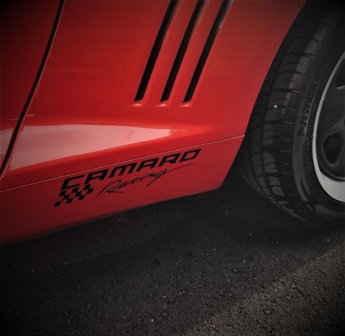 Autocollant en vinyle de style course pour bas de caisse Chevy Camaro