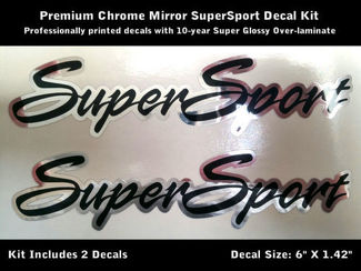Kit de décalcomanies SuperSport Camaro SS Chrome Black 6 Inch Hood Scoop 0078