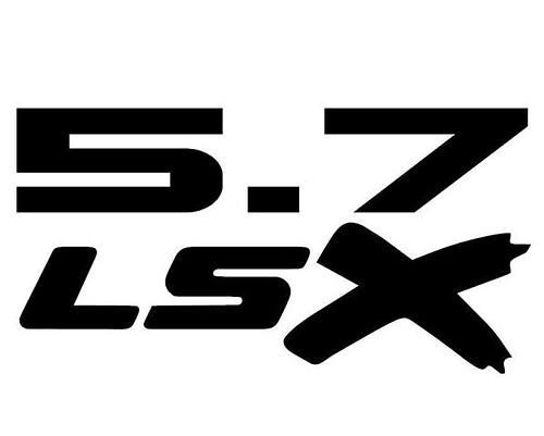 5,7 L LSX – Autocollant en vinyle – Noir LS Chevy Car Truck Corvette Camaro Mustang Autocollant
