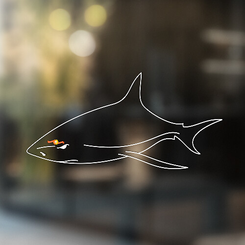 Autocollant Vinyle Universel Minimaliste Ligne de Requin_1