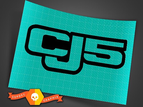 Jeep CJ5 - Noir - Autocollant en vinyle Off Road CJ 5 Trails Rock Crawling 4x4