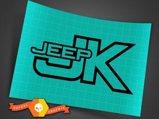 Jeep JK - Noir - Autocollant en vinyle Off Road Wrangler Trails Rock Crawling 4x4
