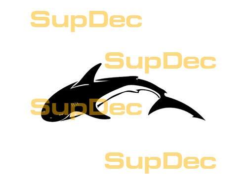 Autocollant mural en vinyle requin, pour fenêtre et salle de bains, autocollant amovible #4
