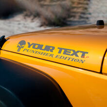 Autocollant en vinyle à motif Crâne Punisher personnalisé pour Jeep Wrangler TJ LJ JK JKU_2
