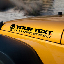 Autocollant en vinyle à motif Crâne Punisher personnalisé pour Jeep Wrangler TJ LJ JK JKU 3