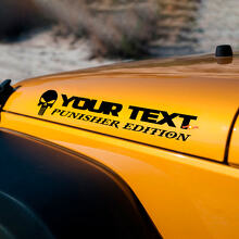 Autocollant en vinyle à motif Crâne Punisher personnalisé pour Jeep Wrangler TJ LJ JK JKU_3
