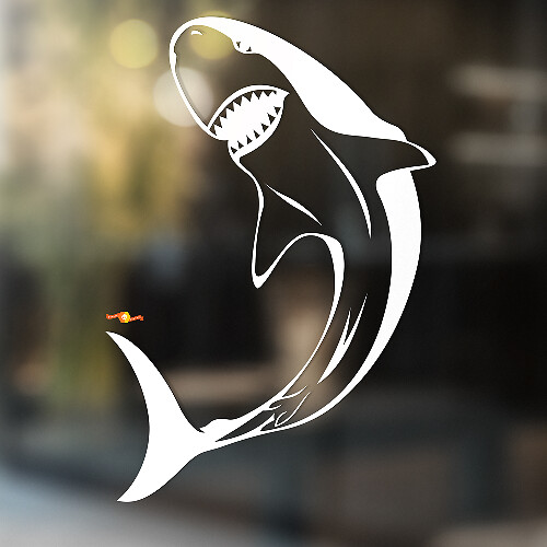 Autocollant Vinyle Universel Requin Courbé