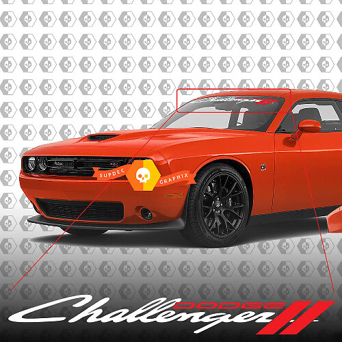 Autocollant de pare-brise Dodge Challenger 2018-2020 nouveau design