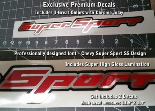 Autocollants Super Sport Décalcomanies PAIRE Rally Sport Chevy Camaro Chevrolet SS 3 couleurs WOW 0012
