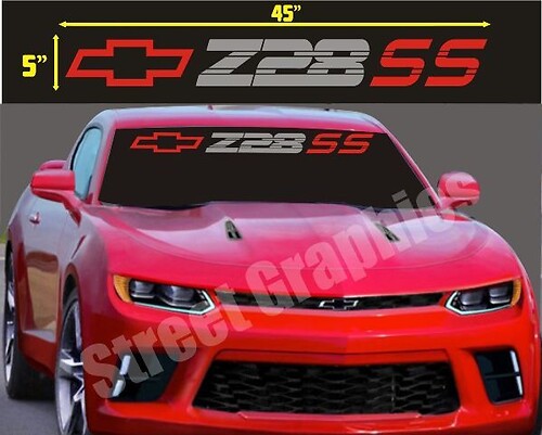 Autocollant en vinyle logo Z28 SS pour pare-brise Chevrolet Camaro