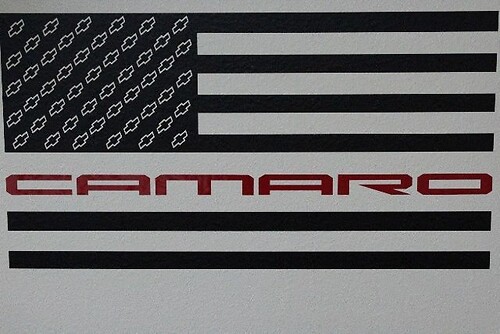 Drapeau USA dans le style Chevy Autocollant Vinyle Universel pour Chevrolet Camaro