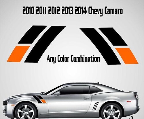 2010 2011 2012 2013 2014 45e anniversaire Chevy Camaro Fender Stripes Autocollant SS 2
