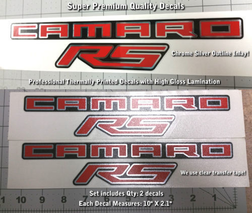 Autocollant Vinyle Logo Camaro RS Latéral pour Chevrolet Camaro