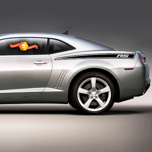 Autocollant en vinyle bandes de contour RS pour flanc de Chevrolet Camaro 2010-2013