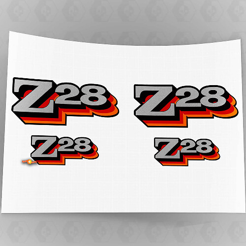 Kit d'autocollants Z28 Camaro, 2 pièces, garde-boue 1977 1978, Vintage rouge Orange 5.3 "X 2.1" 0151
