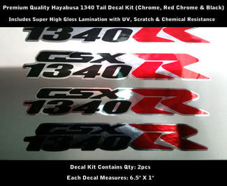 1340 R Decal Hayabusa Kit 2pcs GSXR Chrome Noir Rouge Chrome 6.5