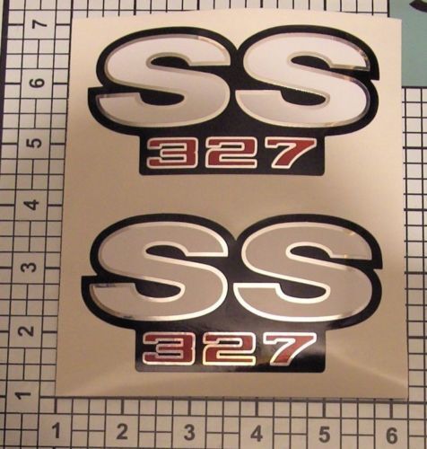 Autocollants SS Decals 327 Camaro Chrome Rouge Noir Blanc Fender NICE 2024
