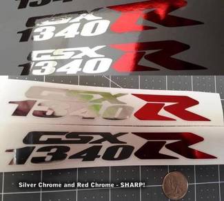 1340 R Hayabusa GSXR Kit de décalcomanies chrome et chrome rouge 2 pièces Premium 0175