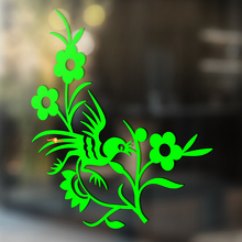 Oiseau Parmi Fleurs et Branches Autocollant Universel en Vinyle_2