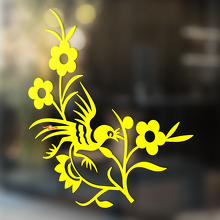 Oiseau Parmi Fleurs et Branches Autocollant Universel en Vinyle_4