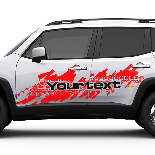 Jeep Renegade côté Splash pneu pistes Logo graphique vinyle autocollant autocollant 2 couleurs