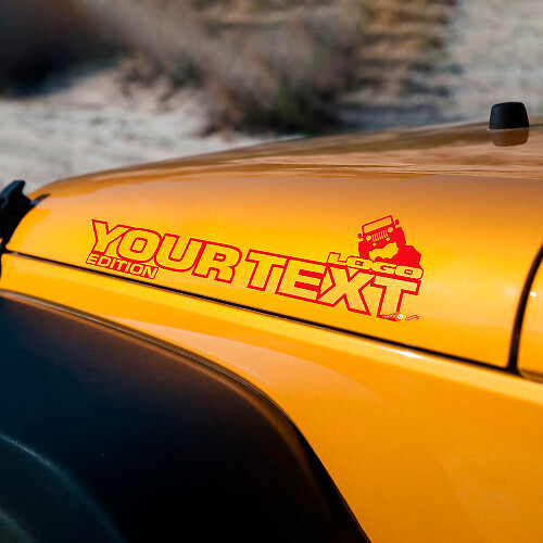 Autocollant en vinyle personnalisé avec texte et logo pour capot de Jeep Wrangler