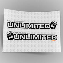 Texte personnalisé Autocollants vinyle pour capot Jeep tout-terrain illimité Décalcomanie graphique 2 pour Jeep Wrangler Unlimited 4