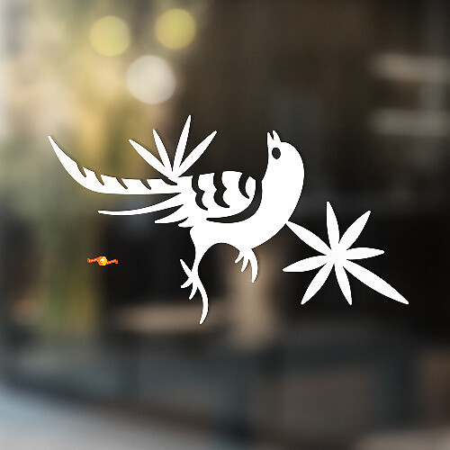 Autocollant Vinyle Universel Oiseaux et Feuilles