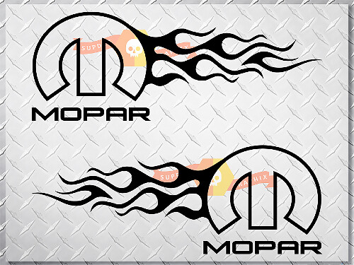 Mopar Dodge Chrysler Jeep Flame Style Logo Autocollants de décalque de voiture droite et gauche