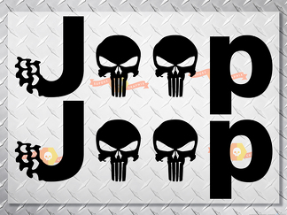 Autocollants en vinyle Jeep Punisher Skulls pour autocollants latéraux Wrangler