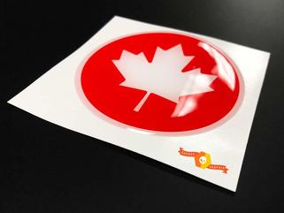 Autocollant de décalque de résine d'emblème d'insigne de dôme de drapeau du Canada