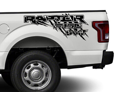 Ford Raptor F150 F 150 SVT grunge en détresse 4X4 côté lit autocollants graphiques
