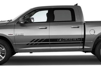 Dodge RAM Rebel stripes rocker panel 4X4 bed side Autocollants autocollants graphiques