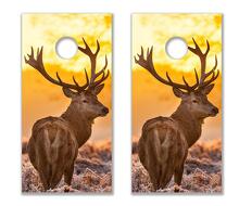 Ensemble de 2 autocollants en vinyle pour planche de cornhole avec motif cerf_2