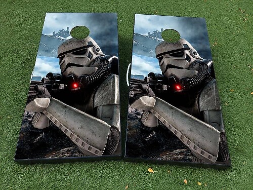 Set d'autocollants en vinyle pour planche de cornhole inspirée des Stormtroopers
